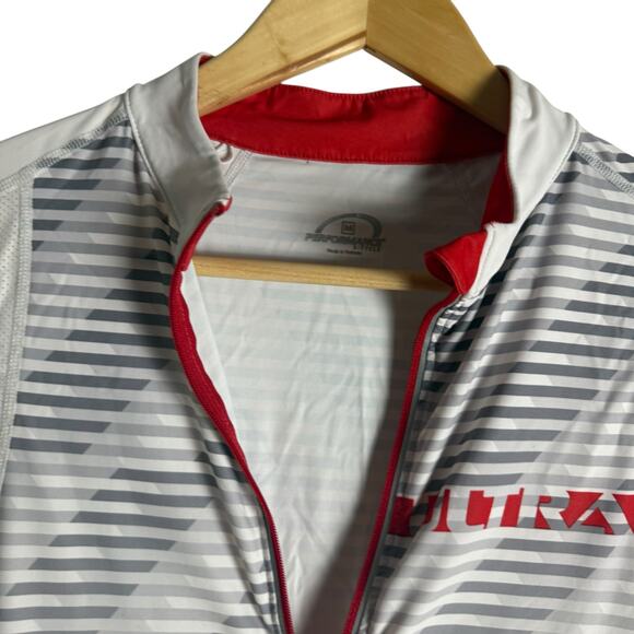 Performance Bicycle Ultra White Red Cycling Jersey Short Sleeve Zip Up Shirt M - Picture 2 of 10